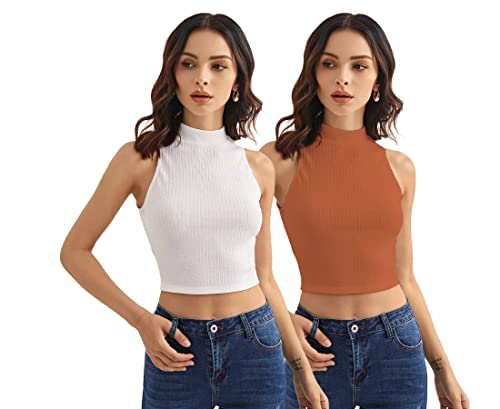 Image of Shasmi Women Crop Top, Ribbed, Stylish Tank Top, Soft and Comfy Fabric has Some Stretch