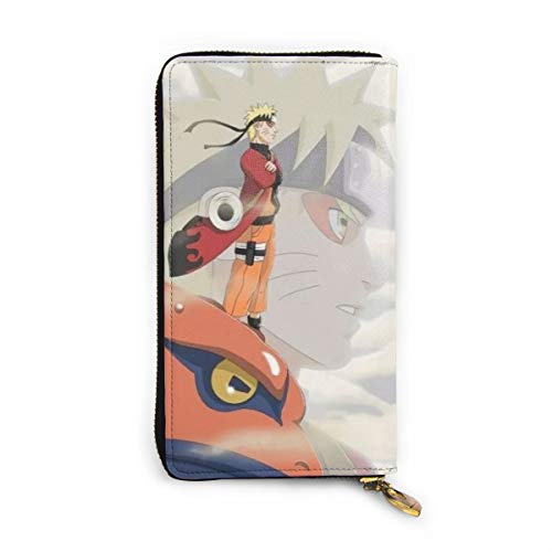 Preisvergleich Produktbild Naruto Geldbörse aus echtem Leder mit Reißverschluss, lange Clutch, Münzfach, Kartenpaket für Damen und Herren