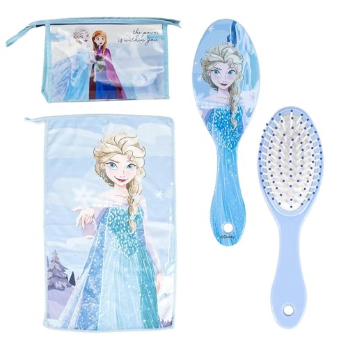 Neceser Frozen con Peine, Toalla y Estuche Portátil Completo...