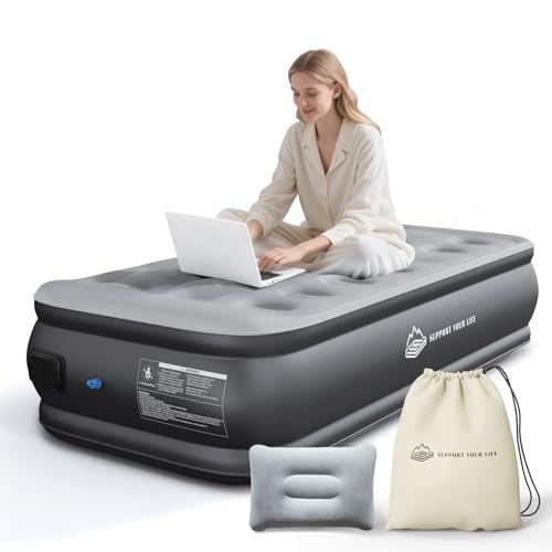 JUITOY Twin Air Mattress with Built in Pump, 18' Upgraded...