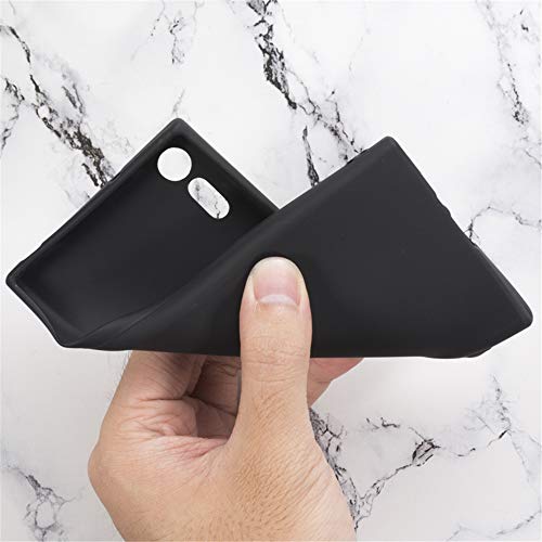 Shantime Compatible with Sony Xperia XZ Case, Scratch Resistant Soft TPU Back Cover Shockproof Silicone Gel Rubber Bumper Anti-Fingerprints Full-Body Protective Case Cover (Black)