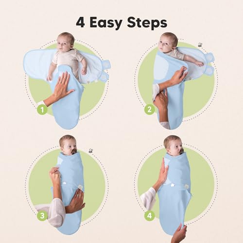 Image of Baby Swaddle Sleep Sacks with Zipper - 3-Pack Swaddles for Newborns 0-3 Months, Infant, Baby Girls, Boys, Soft & Durable Newborn Sleep Sack, Easy Diaper Change Swaddling Blanket (ABC Land Cloud, OS)