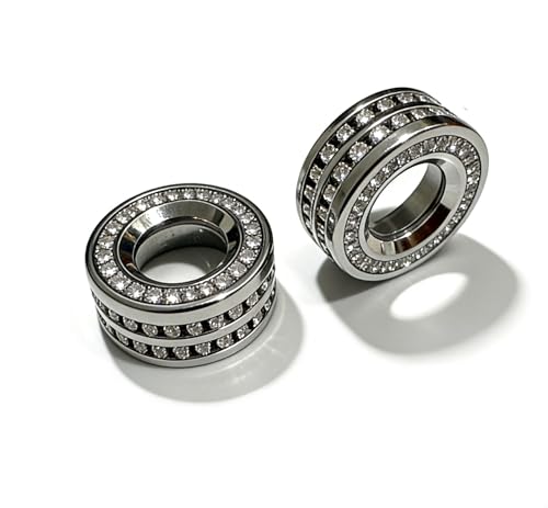 YUWATON Car Bling Rhinestone Audio Sound Knob Decal Compatible with Hyundai Dashboard Control Silver Crystal Knobs Accessories (for 2016-2020 Elantra 2pcs)