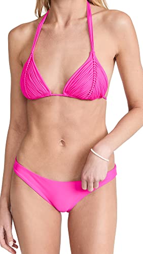PQ Swim Women's Isla Triangle Bikini Top, Hot Pink, XL