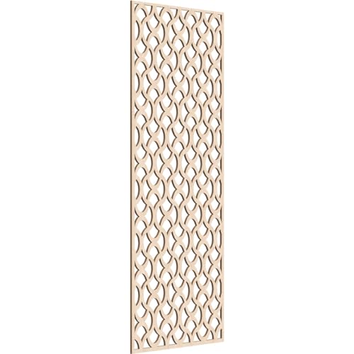 Image of Resort Decorative Pierced Fretwork Wood Wall Panels, 21 3 /8 inchW x 54 3 /8 inchH x 1 /4 inchT, Red Oak