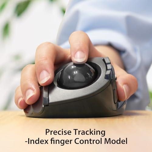 Image of ELECOM DEFT Trackball Mouse, 2.4GHz Wireless, Finger Control, 8-Button Function with Smooth Tracking, Ergonomic Design, Optical Gaming Sensor, Windows11, macOS (M-DT2DRBK)