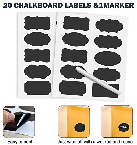 M Mcirco Extra Large 7Qt / 6.5L/220Oz Tall Food Storage Containers, Wide & Deep, 4-Piece Bpa Free Plastic Airtight Kitchen Pantry Storage Containers For Flour, Sugar, With 4 Measuring Cups,20 Labels #TOP5