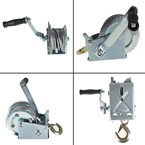 Winche manual de acero 1600 lbs con cable acero 10 m miniatura 2