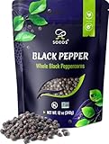 Soeos Whole Black Peppercorns (16 oz), Grade AAA, Black Peppercorns for Grinder Refill, NON-GMO, KOSHER CERTIFIED, Whole black Peppercorns Bulk, 1 lb.