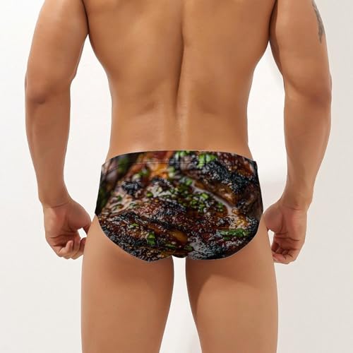 Beef Steak Men's Swim Trunks Briefs Swimsuit Swimwear Bathing for Underwear Beach2