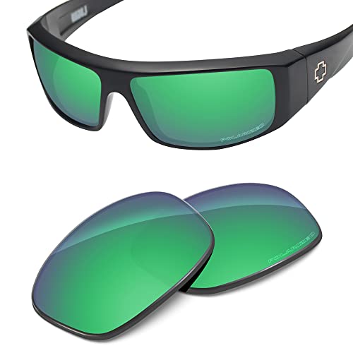 Image of Performance Replacement Lenses Compatible with Spy Optic Logan Polycarbonate Polarized Etched-Emerald Green