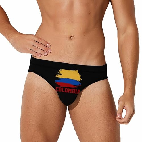 Colombia Flag Novelty Men's Brief Swimwear Pants Swimming Trunks Beach Shorts Underwear