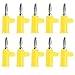 10pcs Stackable Banana Plug 4mm 0.2in Solderless Brass Standard Size Stackable Banana Connector for Security Accessories (Yellow)