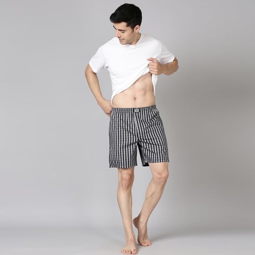 Image of Levi's 024 Boxer Shorts for Men | 100% Poplin Cotton | Checked Men's Boxers | Durable & Breathable | Smooth Hand-Feel | Inner Elastic Waistband | Functional Fly | Relaxed Leg Opening | Pack of 1