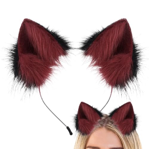 Tocado de peluche para disfraces y diadema de orejas de gato para niñas