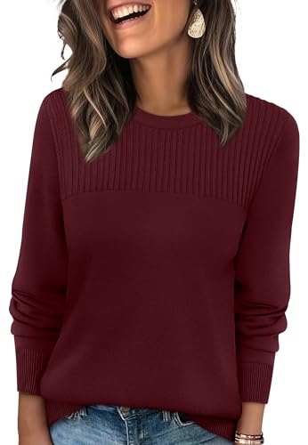 XIEERDUO Christmas Sweaters for Women Fall Fashion Clothing Business Casual Outfits Womens Clothes Cute Burgundy L