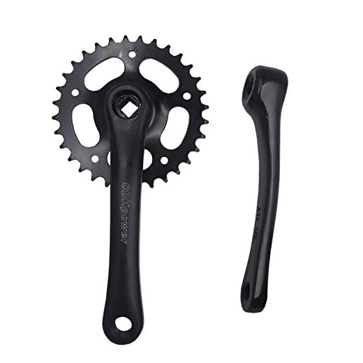 CDHPOWER 32T Single Speed Crankset 165mm x 32T, for Mountain Road Bike Fixed Gear Bicycle Folding Bicycle(Square Taper, Black,32T, Sprocket)