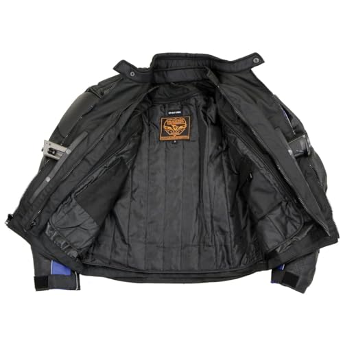 Image of NexGen SH2153 Men's Black CE Armored Motorcycle Textile and Leather Combo Jacket