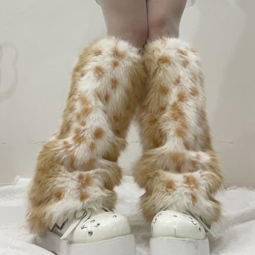 Fuzzy Leg Warmers Aesthetic Elk Therian Stuff Christmas Accessories Fur Leg Warmers Y2k Kawaii4