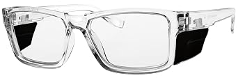 Radiation Safety Glases Model T9538S with .75mm Lead Equivlancy Lenses and 50mm Pb Eq Side Shields in Designer Plastic Frame Clear