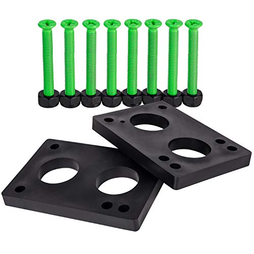 Cal 7 Longboard 1/4" Riser Pads And 1.5" Hardware (Green) #TOP11