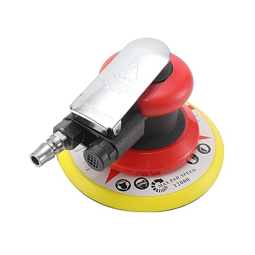 JVDDI Lijadora Orbital neumática, Amoladora de Aire de 5 'y 6', máquina pulidora/rectificadora excéntrica al vacío, Herramientas de Encerado y Lijado for Metal de Pared de Coche(6 Inches)