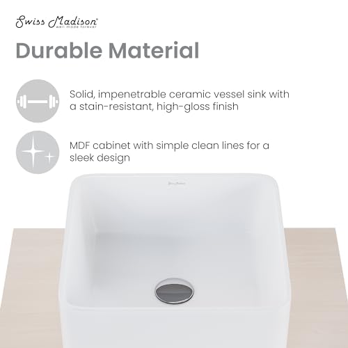 Swiss Madison Well Made Forever Concorde 24'' Wall-Hung Vanity in White Oak