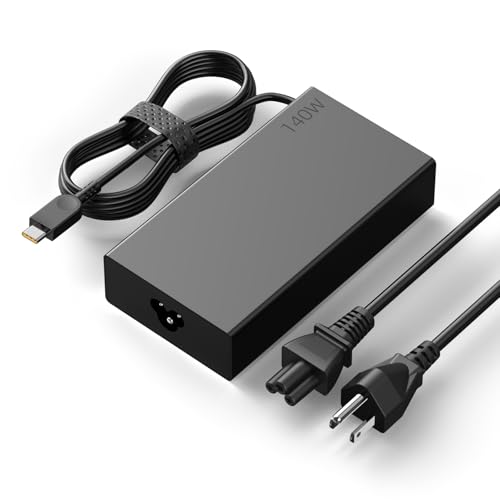 Image of New Slim 140W 20V 7A USB-C Type-C Laptop Charger Replacement for Lenovo Slim Pro 7 9, Yoga Pro 9 7, Yoga 9i, Yoga Slim 7 5, Legion 9, Legion Pro 5 5i 7 7i, ThinkPad Z16, Power Adapter Supply Cord