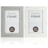DISEÑO ATEMPORAL: ¡Los marcos de fotos rectangulares en estilo vintage shabby chic en gris y blanco roto muestran con estilo fotos, recuerdos y pequeñas obras de arte!