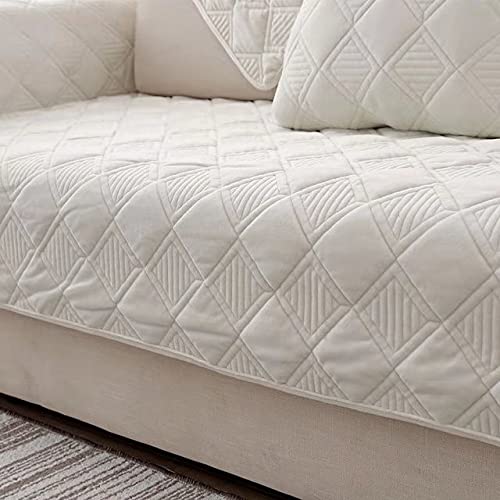 Sofa Slipcover Corner 3/2/1/4 Seater Sofa Cover L Shape Couch Cover Velvet Thick Sofa Protector Anti-slip Reversible Quilted Corner Slipcovers Washable for Sectional Couch ( Color : U , Size : 70x70cm