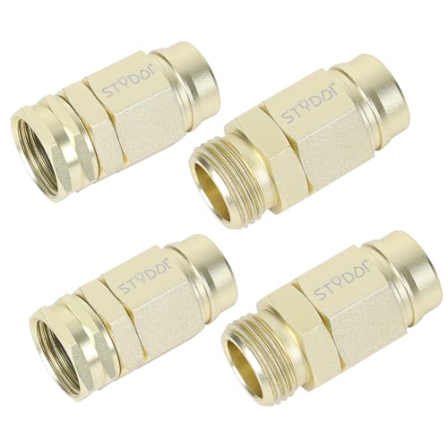 STYDDI Metal Heavy-Duty 5/8-inch Garden Hose Connector Repair Fittings Premium Aluminum-Alloy Female and Male End-Hose Mender 5/8 Water Hose End Coupler Replacement 2 Set