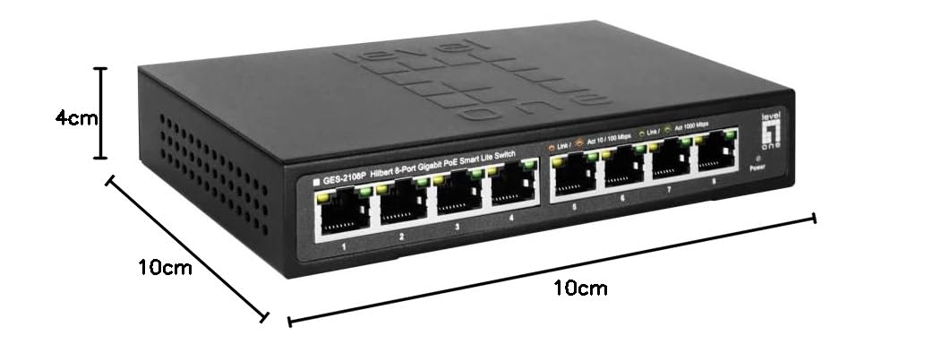 Levelone Hilbert 8-Port Gigabit Poe Smart Lite Switch - 802.3at/af Poe - 8 Poe Ausg?nge - 112.8w PoE-Leistungsbudget (geS-2108p)