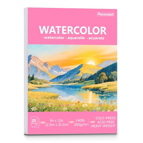 Papel de acuarela para artistas Pacocoast bloc de 9 x 12 pulgadas que evita las ondulaciones
