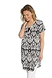 Halbarm mit Umschlag GINA LAURA Damen Bluse, Ethnodurck, Tunika-Ausschnitt, Halbarm kastanienbraun 40 796075110-40