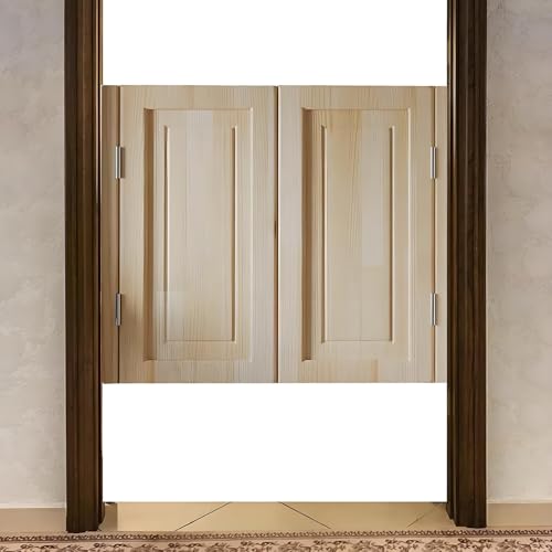 Image of 34" Wx36 H Wood Swinging Cafe Doors - Double Half Door with Hinges for Restaurant, Kitchen, Porch Entrance, Hallway - Stylish & Functional Interior Partition