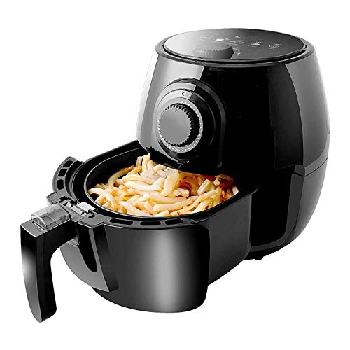 NCRD Freidora de Aire, 4.2 Cuartos de galón (4 litros) Fríe de Aire Caliente eléctrico Horno Olla de oleaje Olla Antiadherente, 1200W (Negro)