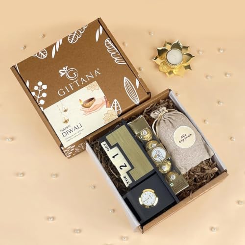 Image of Giftana Desk Organizer with Chocolates, Greeting Card Diwali Gift Set for Office Staff Corporate Employees Clients Diwali Gifts for Family and Friends