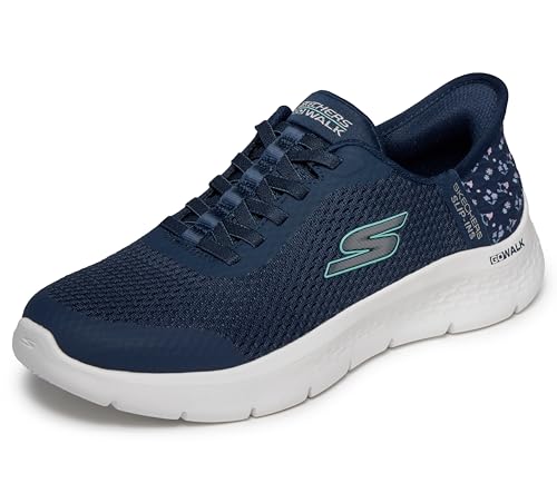 Skechers Women's Go Walk Flex Lily Rose Hands Free Slip-Ins Sneaker, Navy, 8