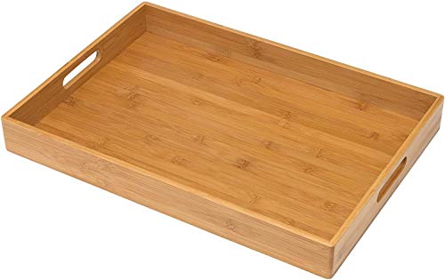 Opiniones y reviews de Charola , tabla con los diez mejores. 41 Bandeja rectangular de bambú para servir mayordomo con asa, bandejas de servir para el desayuno en la cama, mesa de té/café, barbacoa, fruta, para el hogar, restaurante,...