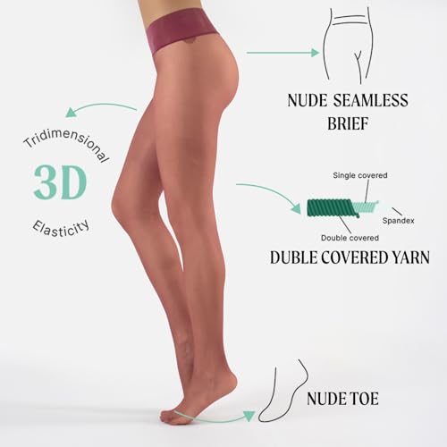 Image of CALZITALY Seamless Sheer Tights, Comfortable Waistband, 15 Denier Pantyhose Multi Colors Made in Italy