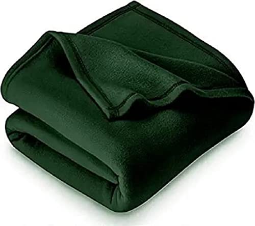 Image of Combo Pack of 2 Single Bed Solid Polar Ac Blanket Size - 60 * 90 inch, Color-Brown&Green