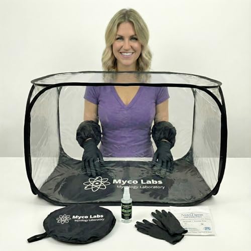 Myco Labs Large Still Air Box Bundle Clean Air Workstation for Mushroom Cultivation Portable Sterile SAB for Agar Grain Transfers & Home Lab Use