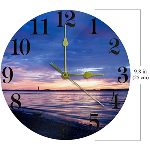Horloge murale silencieuse sans tic-tac Sundown mécanique à quartz précise 25cm