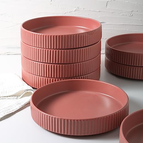 Image of Christian Siriano Lusso 16-Piece Dinnerware Set Stoneware, Redwood