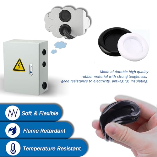 BESTYCHAO 54 Stück Gummitüllen-Kit, 6 Größen Gummitüllen Sortiment, doppelseitige Gummitüllen Ösenringdichtung für elektrische Kabellöcher 16mm 20mm 22mm 25mm 30mm 38mm