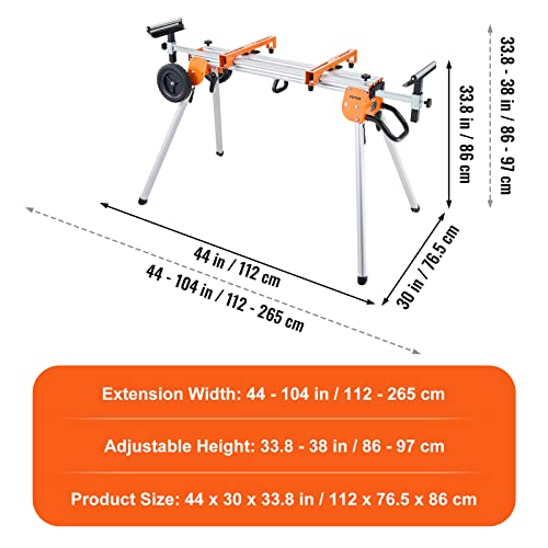 Vevor MITER SAW STAND 100IN 500LB Miter Saw Stand, 100In Collapsible Rolling Miter Saw Stand thumb #6