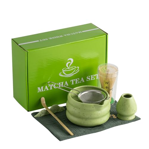 7Pcs Japanese Matcha Tea Set, Matcha Kit with Matcha Bowl (with Pouring Spout), Matcha Whisk, Whisk Holder, Strainer - Elegant Matcha Set for Gifting and Personal Use, Gift Box Packaging by DWEHIXBUY - Image 7