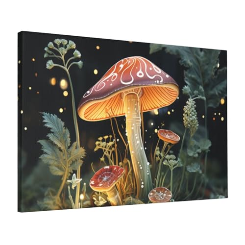 Poster mural à suspendre papillon champignon déco chambre 40x61