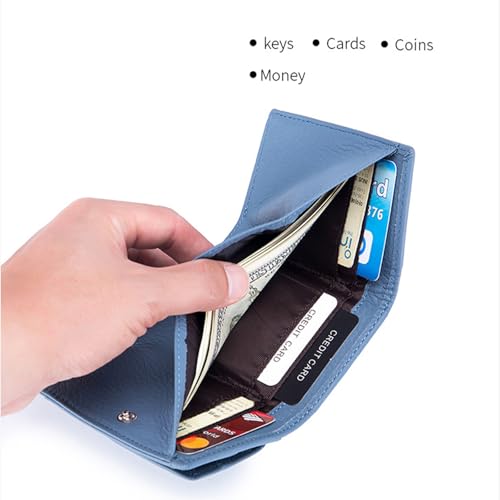 Joyfullygo Wallet, Unisex Pebble Leather Wallet, Coin Holder & Cash Slots, Genuine Leather Wallet for Men & Women, Can Hold Coins, Id Cards (Avocado Green)4