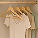 Honey-Can-Do Sturdy Maple Wood Hangers – Non-Slip Grooved Bar, Perfect for Shirts and Suits, Durable & Stylish, 24-Pack